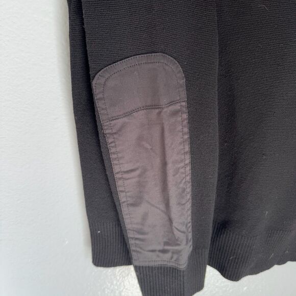 Theory Men's Sweater Black Quarter Zip Wool Cut And Sew Large - Picture 3 of 8